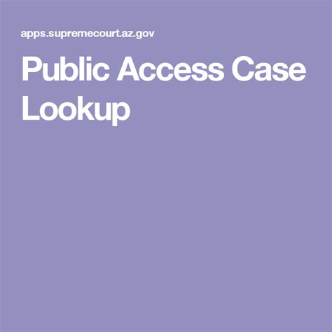 Public Access Case Lookup.